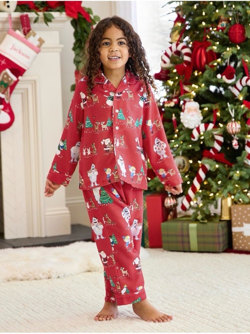 Pottery Barn Rudolph Flannel Holiday Character Pajama Set size 8